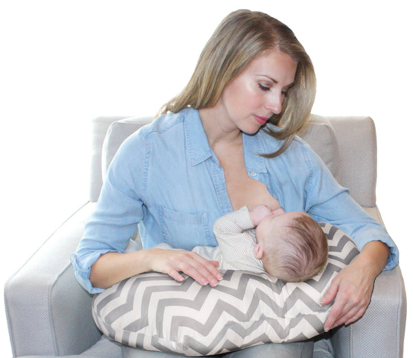 Baby Sitter Nursing and Play Cushion - Grey Chevron